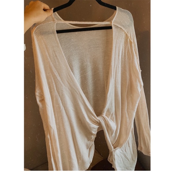 free people movement Sweaters - Free people Cream oversized Knotted Cardigan